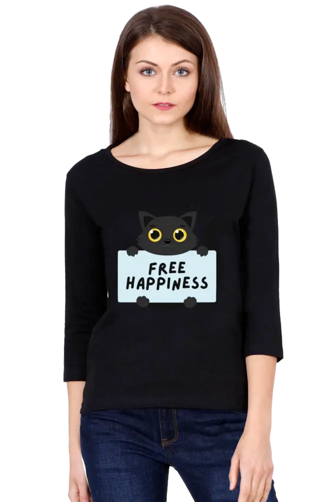 Free Happiness Winter Tee – Women’s Cotton Full Sleeves 