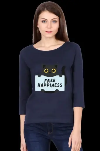 Free Happiness Winter Tee – Women’s Cotton Full Sleeves 